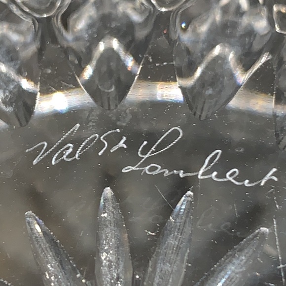 Val St Lambert Crystal Cut Bowl 5", signed - Picture 4 of 4